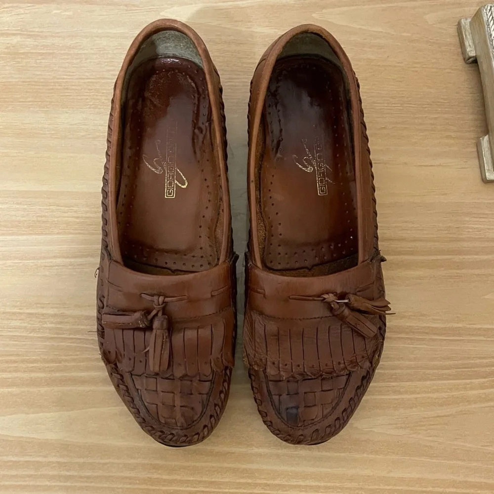Giorgio Brutini brown leather tassel loafers size 8D